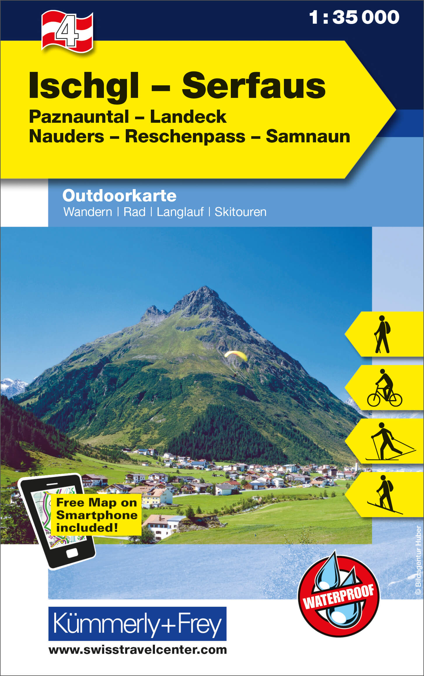 Online bestellen: Wandelkaart 04 Outdoorkarte AT Ischgl - Serfaus | Kümmerly & Frey