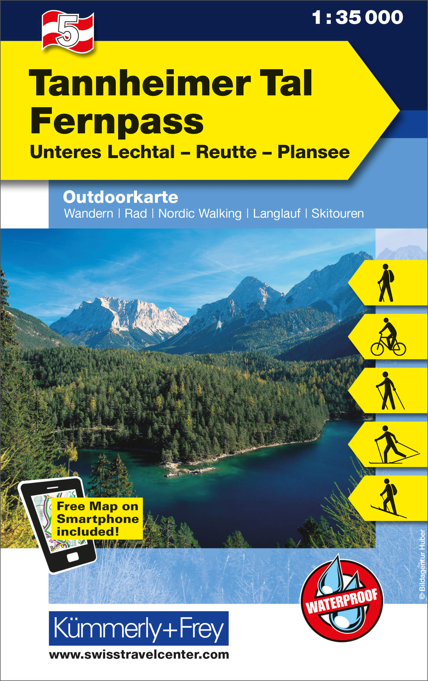 Online bestellen: Wandelkaart 05 Outdoorkarte AT Tannheimer Tal - Fernpass | Kümmerly & Frey