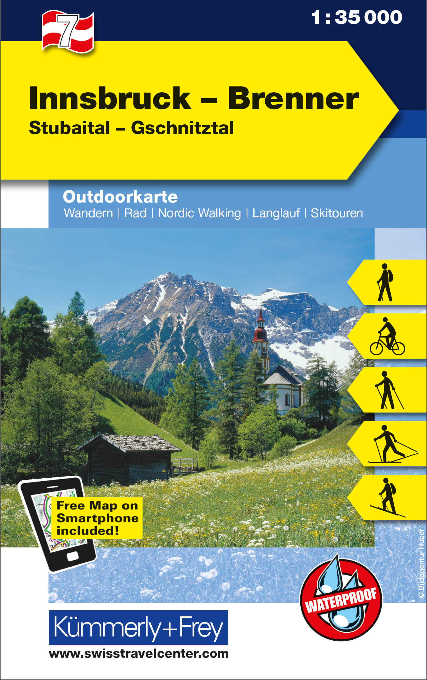 Online bestellen: Wandelkaart 07 Outdoorkarte AT Innsbruck - Brenner | Kümmerly & Frey