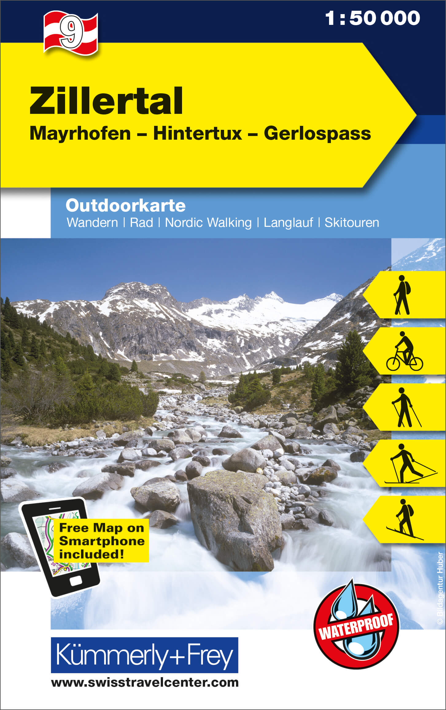 Online bestellen: Wandelkaart 09 Outdoorkarte AT Zillertal | Kümmerly & Frey