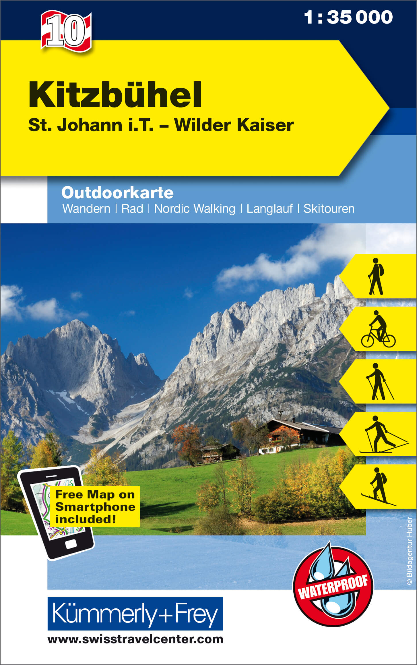 Online bestellen: Wandelkaart 10 Outdoorkarte AT Kitzbühel | Kümmerly & Frey