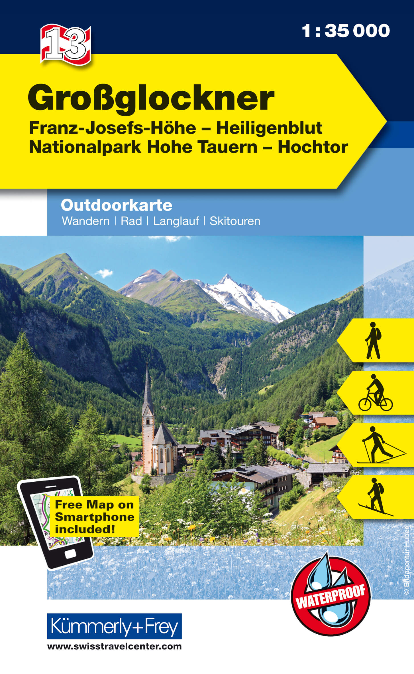 Online bestellen: Wandelkaart 13 Outdoorkarte AT Grossglockner | Kümmerly & Frey