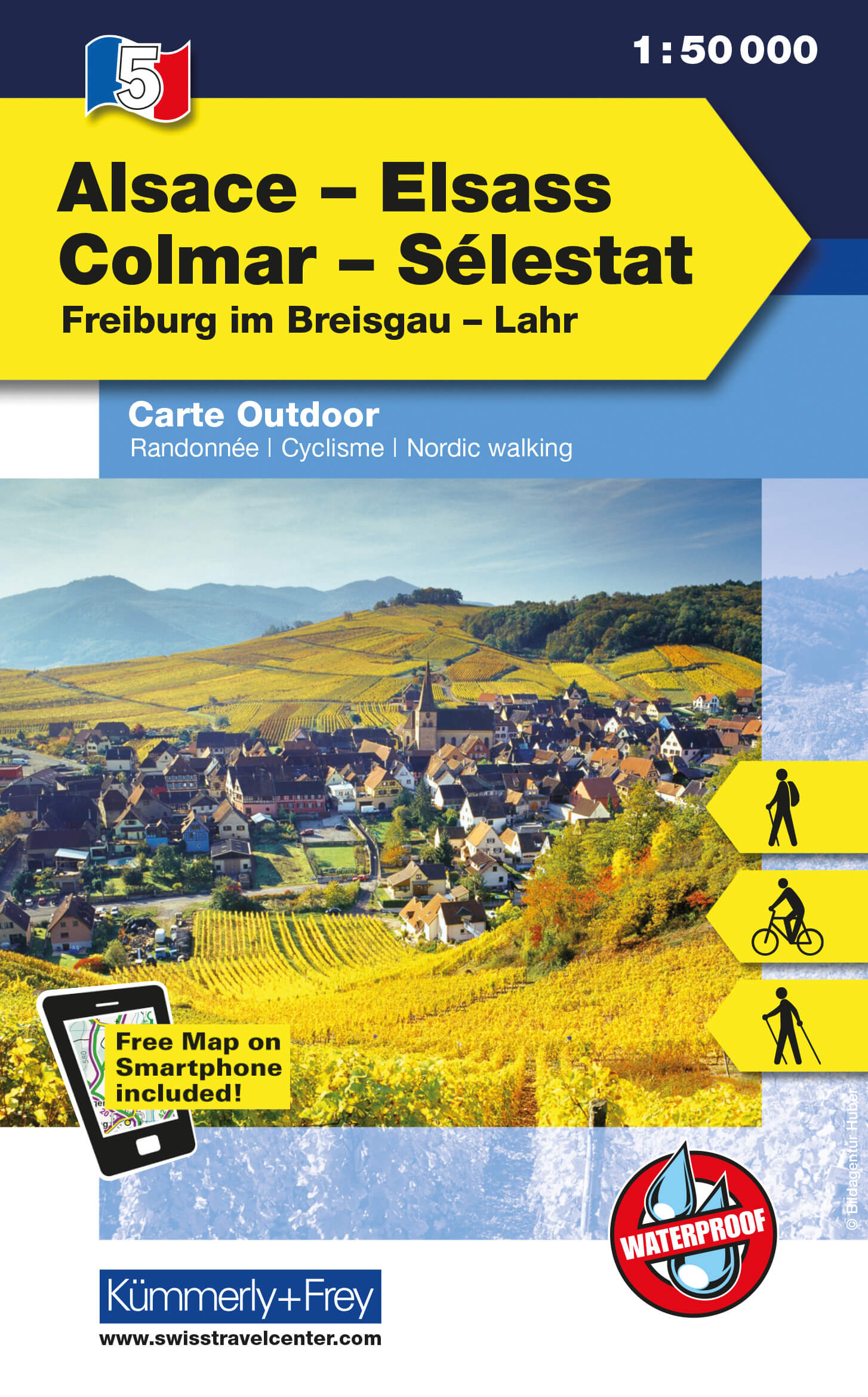 Online bestellen: Wandelkaart 05 Outdoorkarte FR Elsass - Colmar - Sélestat - Elzas | Kümmerly & Frey