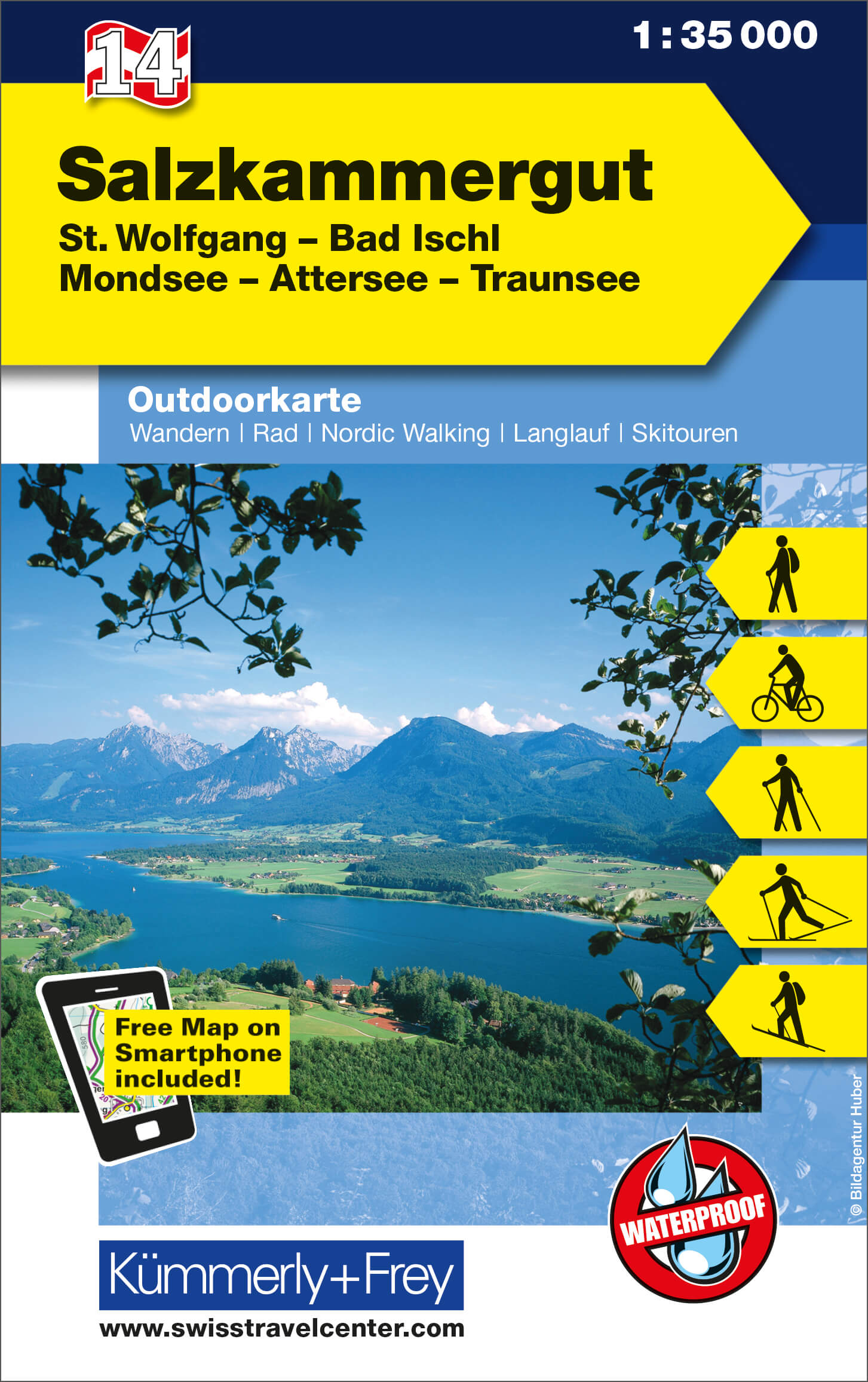 Online bestellen: Wandelkaart 14 Outdoorkarte AT Salzkammergut | Kümmerly & Frey
