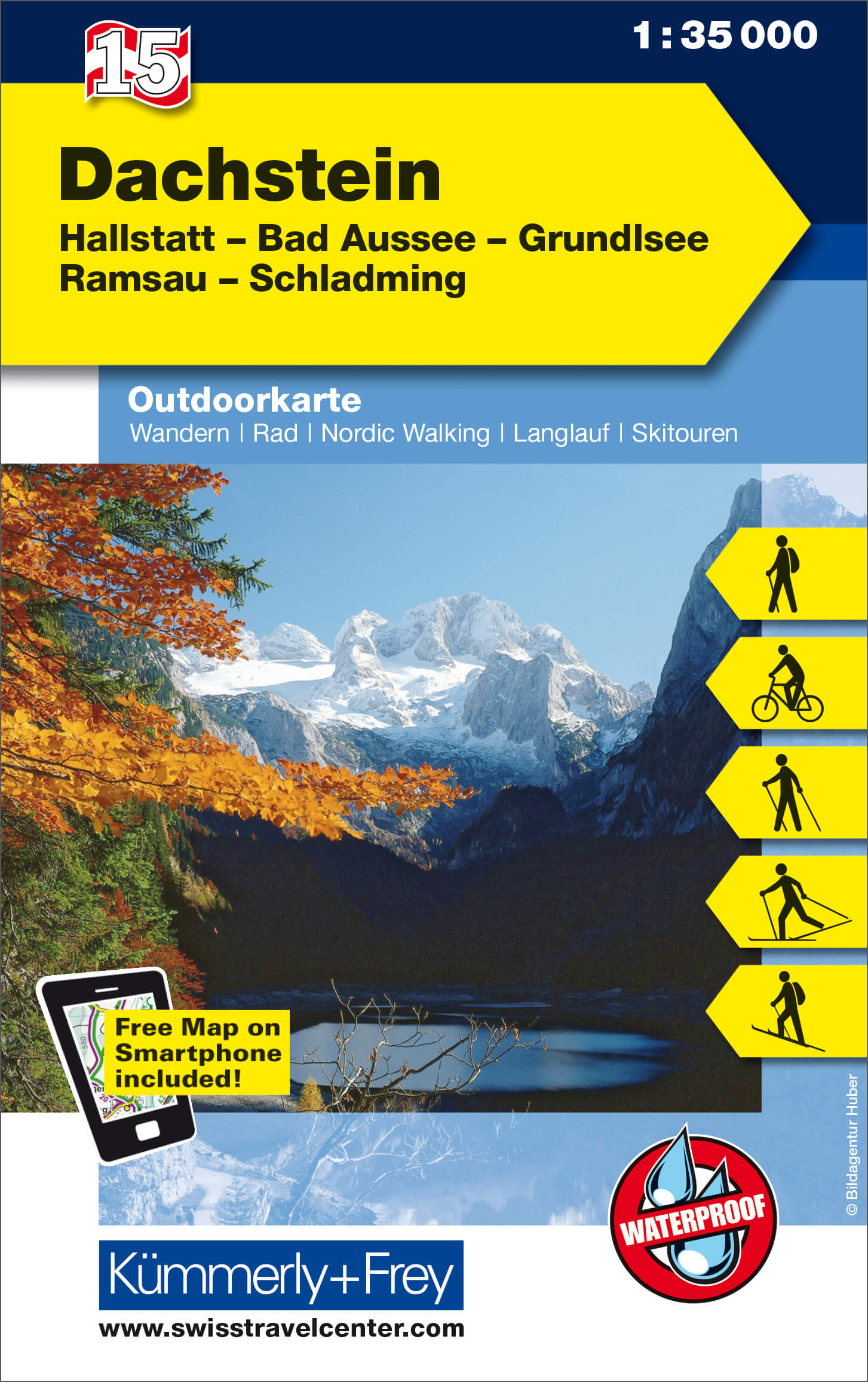 Online bestellen: Wandelkaart 15 Outdoorkarte AT Dachstein | Kümmerly & Frey