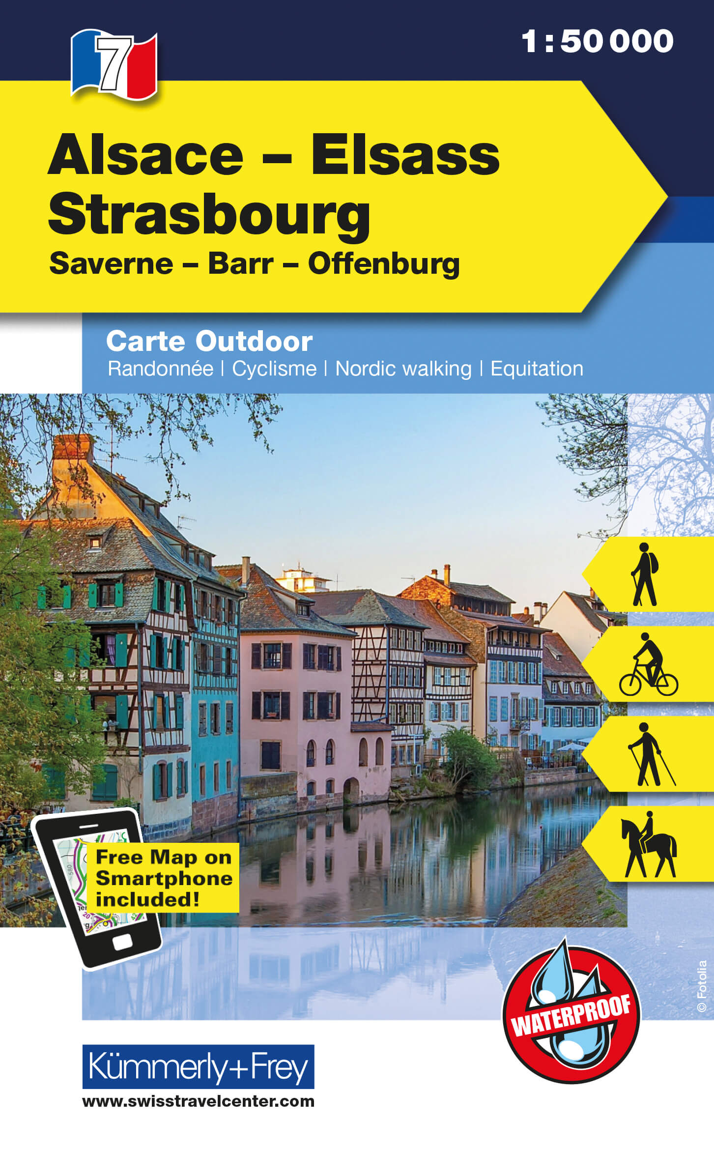 Online bestellen: Wandelkaart 07 Outdoorkarte FR Elsass, Vogesen - Alsace, Strasbourg Elzas - Vogezen | Kümmerly & Frey