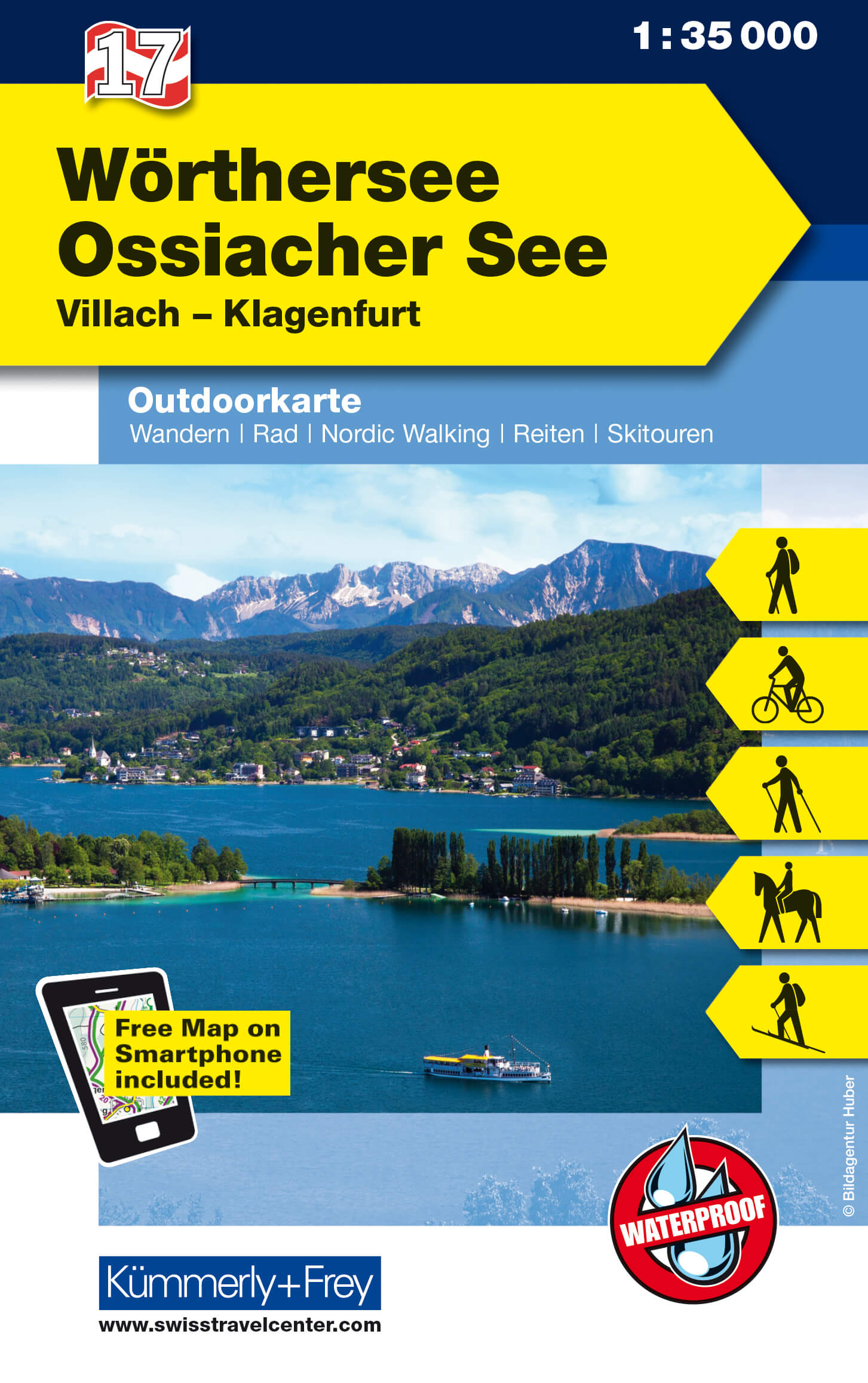 Online bestellen: Wandelkaart 17 Outdoorkarte AT Wörthersee - Ossiacher See | Kümmerly & Frey