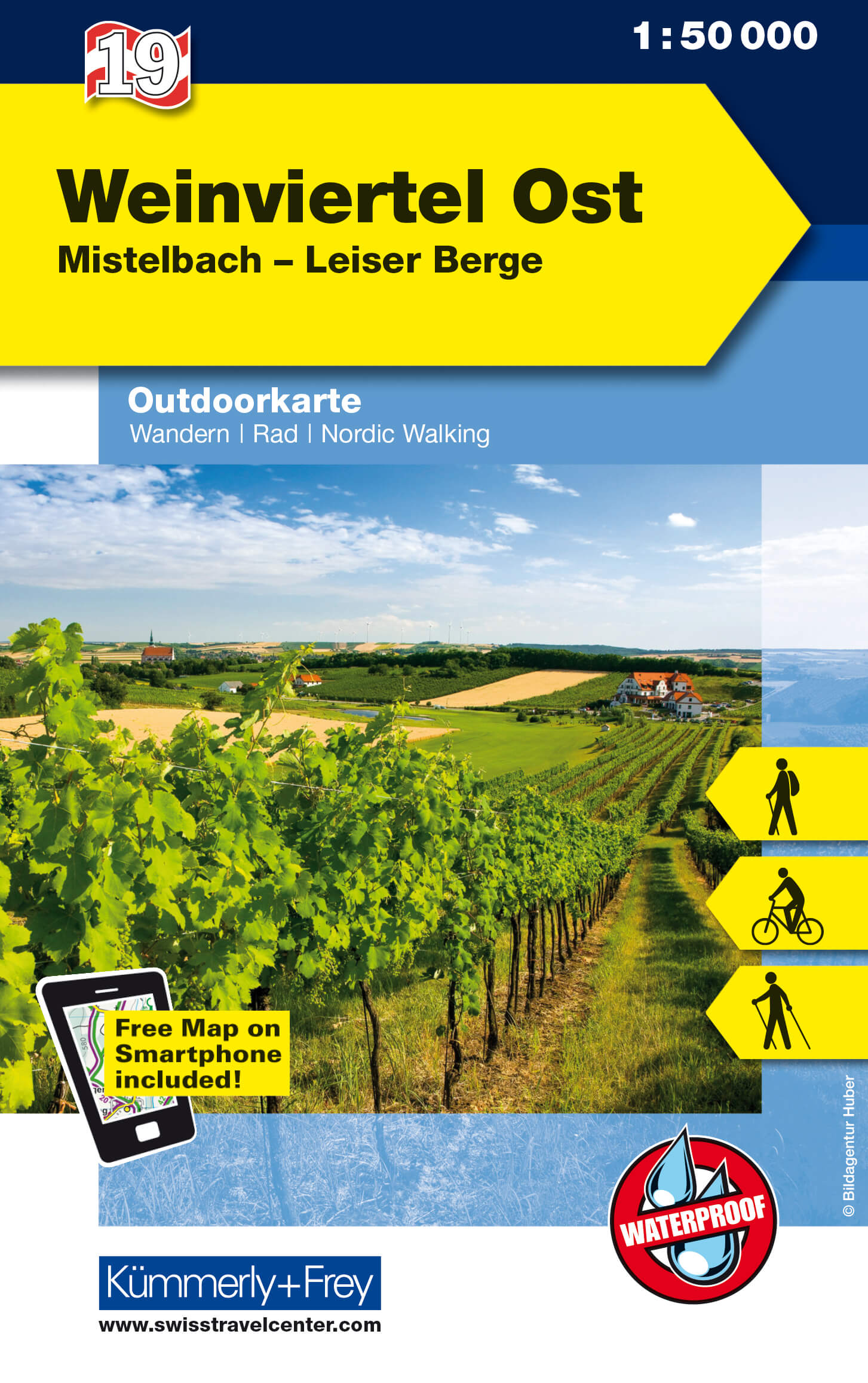 Online bestellen: Wandelkaart 19 Outdoorkarte AT Weinviertel Ost | Kümmerly & Frey