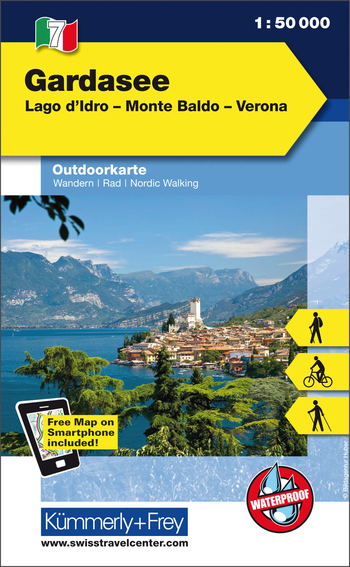 Online bestellen: Wandelkaart - Fietskaart 07 Outdoorkarte IT Gardasee - Gardameer | Kümmerly & Frey