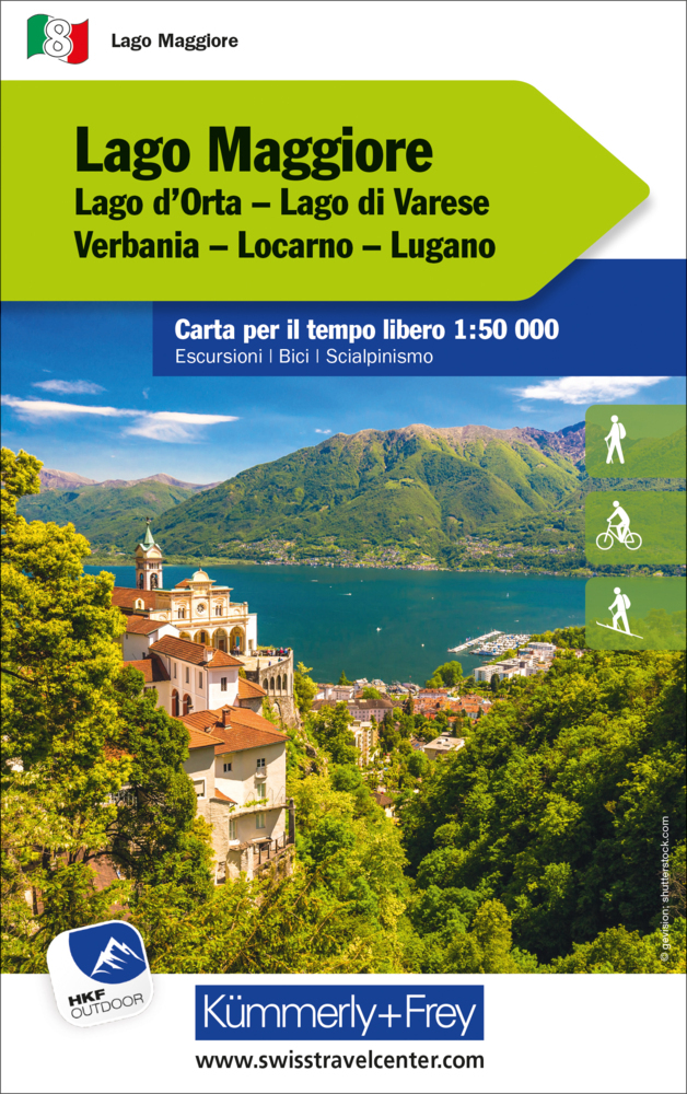 Online bestellen: Wandelkaart - Fietskaart 08 Outdoorkarte IT Lago Maggiore | Kümmerly & Frey
