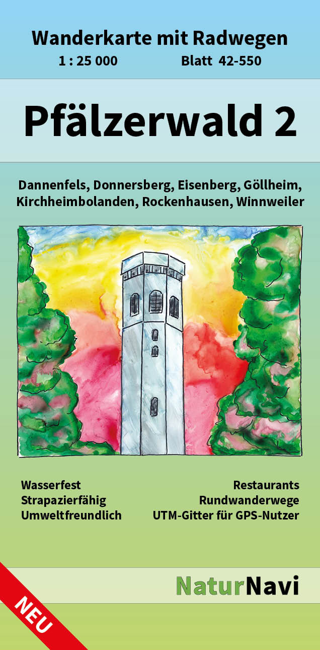 Online bestellen: Wandelkaart 42-550 Pfälzerwald 2 Nord | NaturNavi