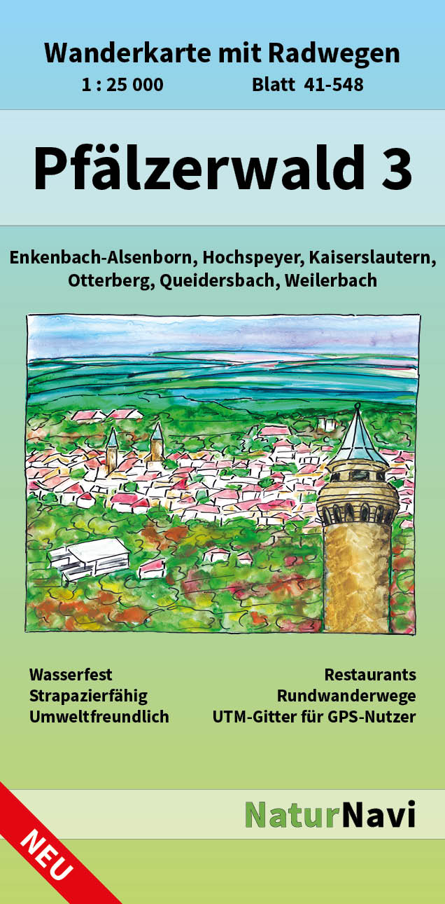 Online bestellen: Wandelkaart 41-548 Pfälzerwald 3 NordWest | NaturNavi