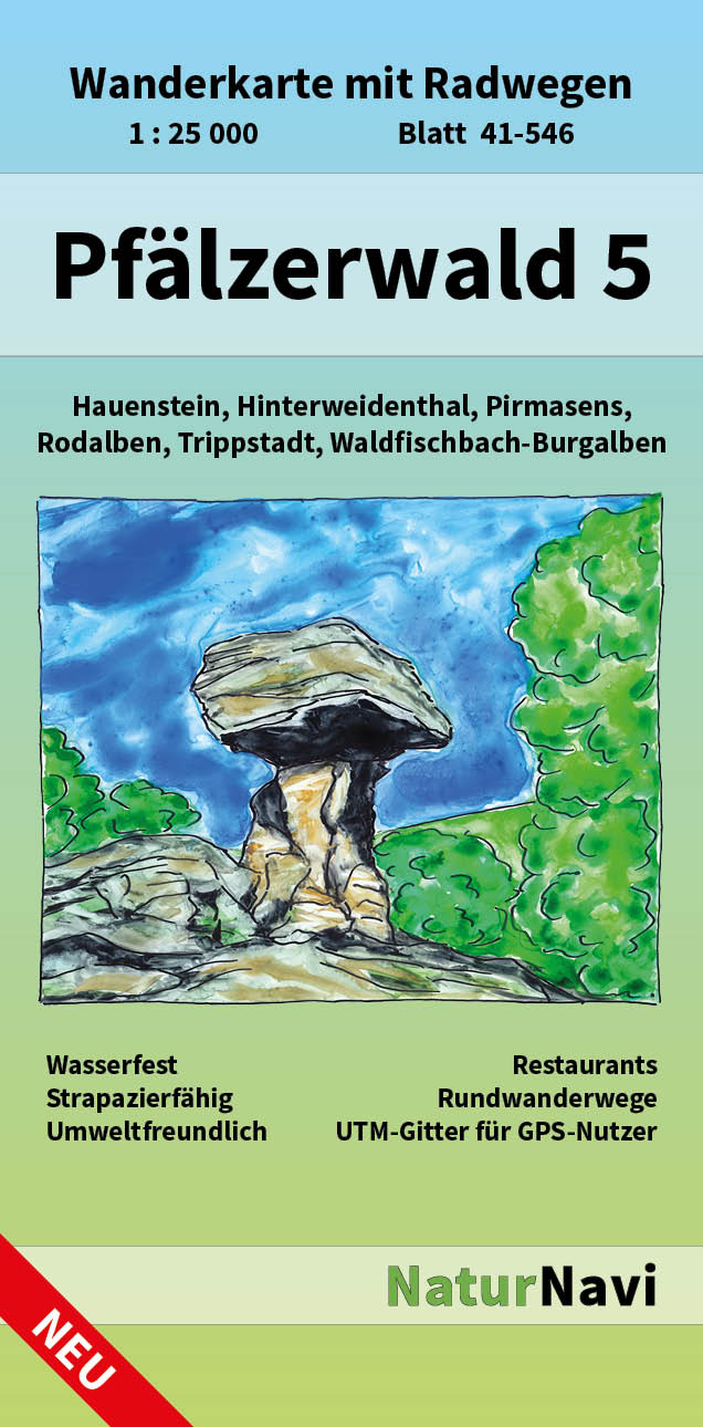Online bestellen: Wandelkaart 41-546 Pfälzerwald 5 Mitte | NaturNavi