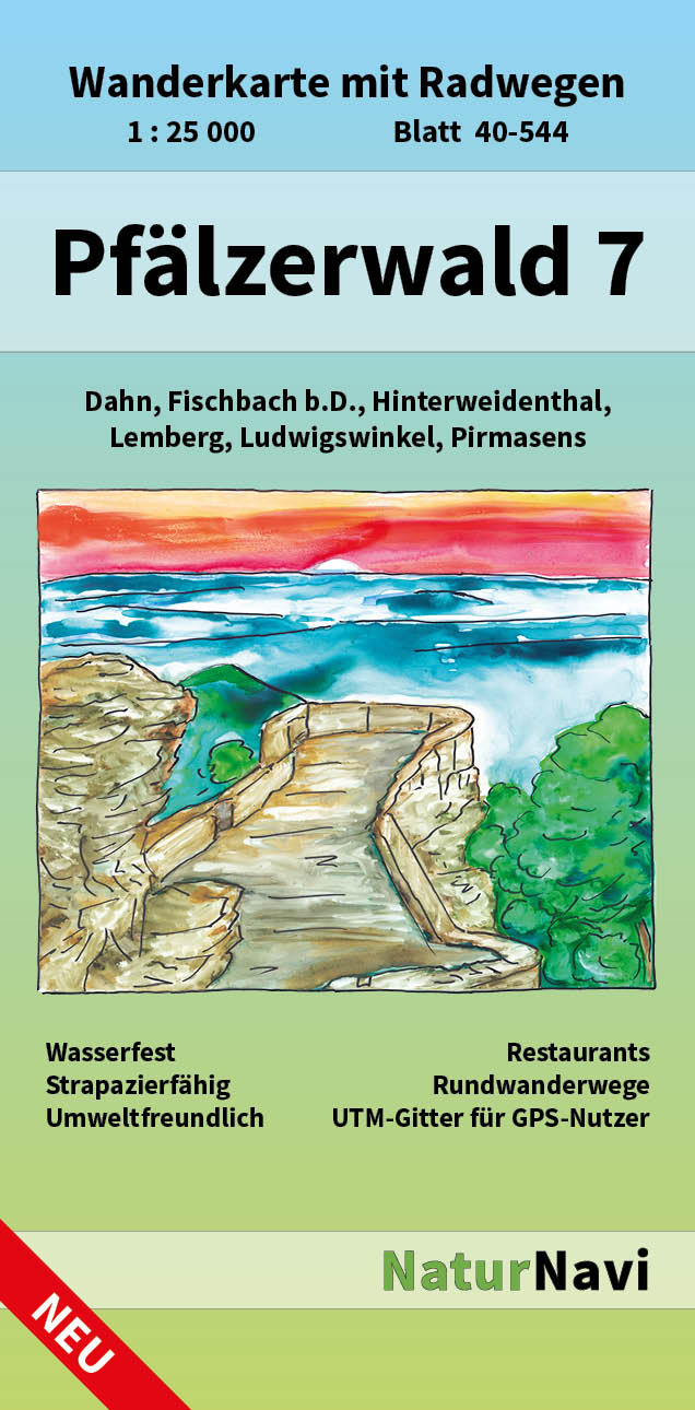 Online bestellen: Wandelkaart 40-544 Pfälzerwald 7 Südwest | NaturNavi