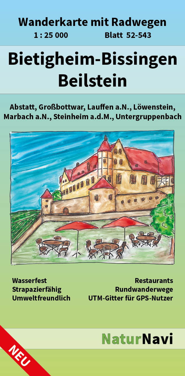 Online bestellen: Wandelkaart 52-543 Bietigheim - Bissingen - Beilstein | NaturNavi
