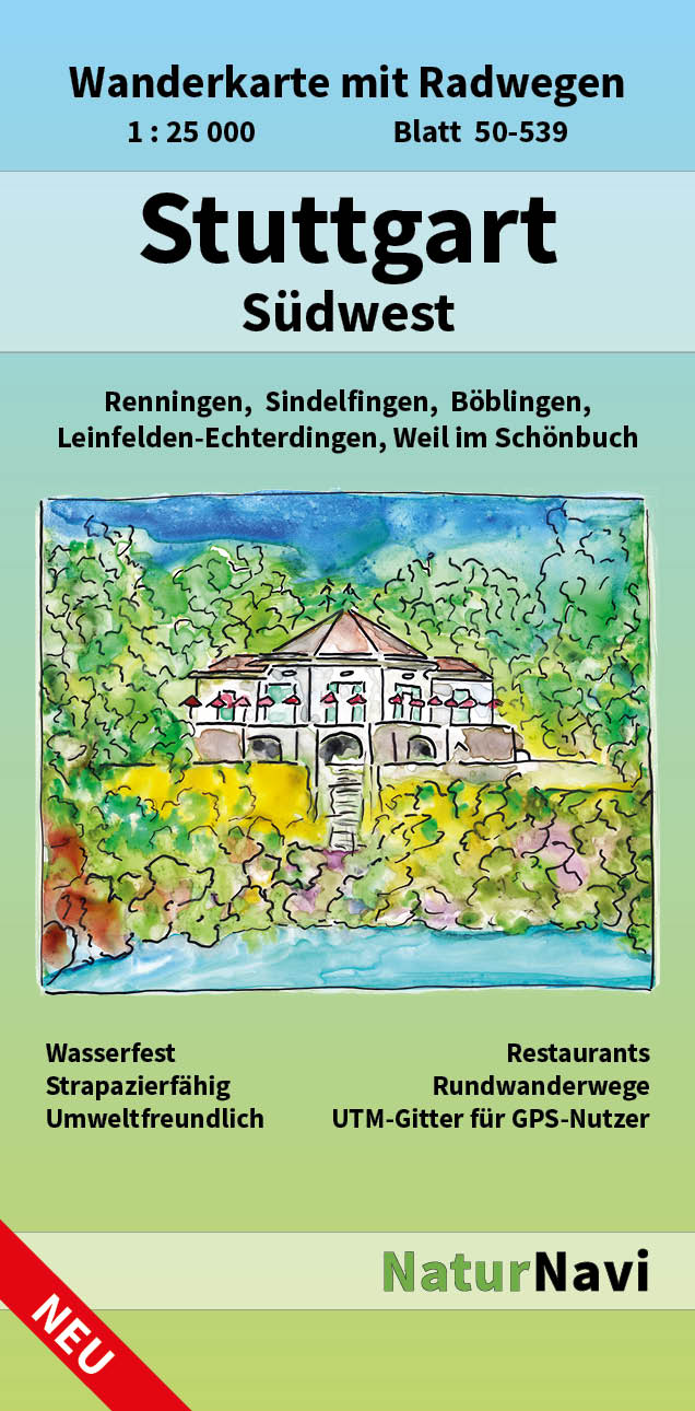 Online bestellen: Wandelkaart 50-539 Stuttgart Südwest | NaturNavi