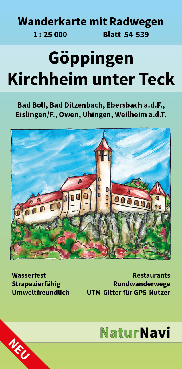 Online bestellen: Wandelkaart 54-539 Göppingen - Kirchheim unter Teck | NaturNavi