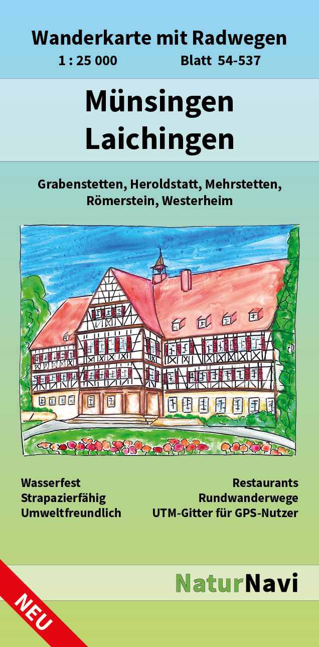 Online bestellen: Wandelkaart 54-537 Münsingen - Laichingen | NaturNavi