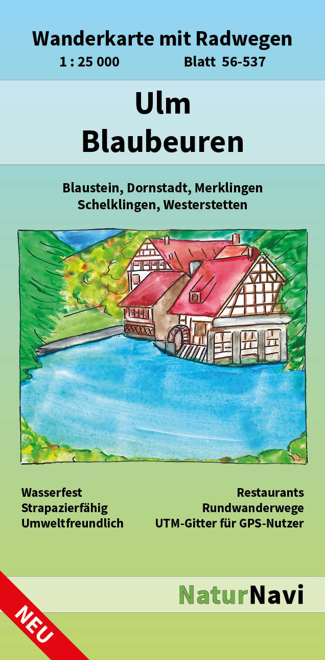 Online bestellen: Wandelkaart 56-537 Ulm - Blaubeuren | NaturNavi