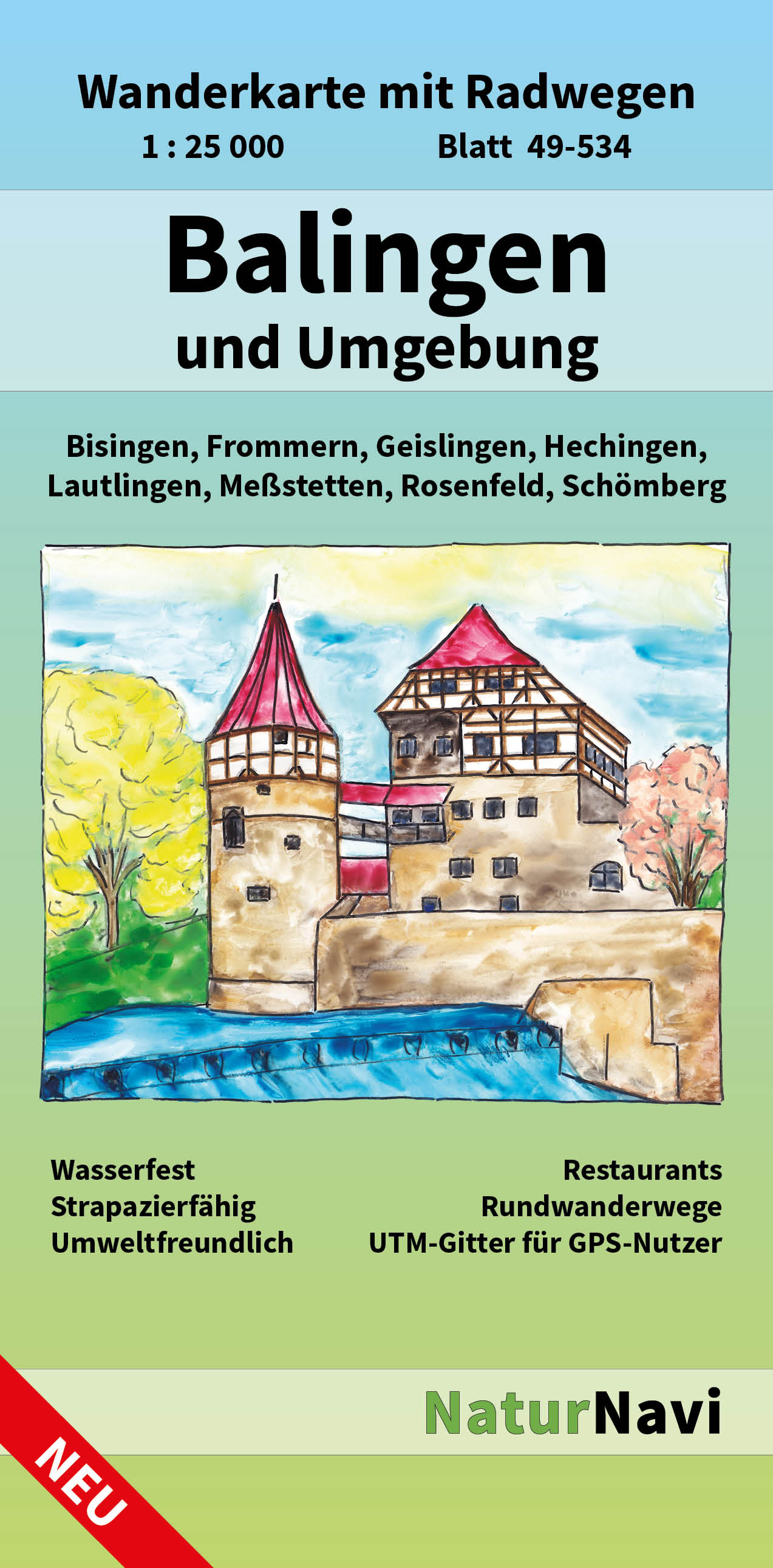 Online bestellen: Wandelkaart 49-534 Balingen und Umgebung | NaturNavi