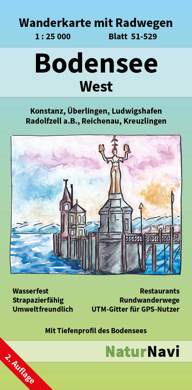Online bestellen: Wandelkaart 51-529 Bodensee West | NaturNavi