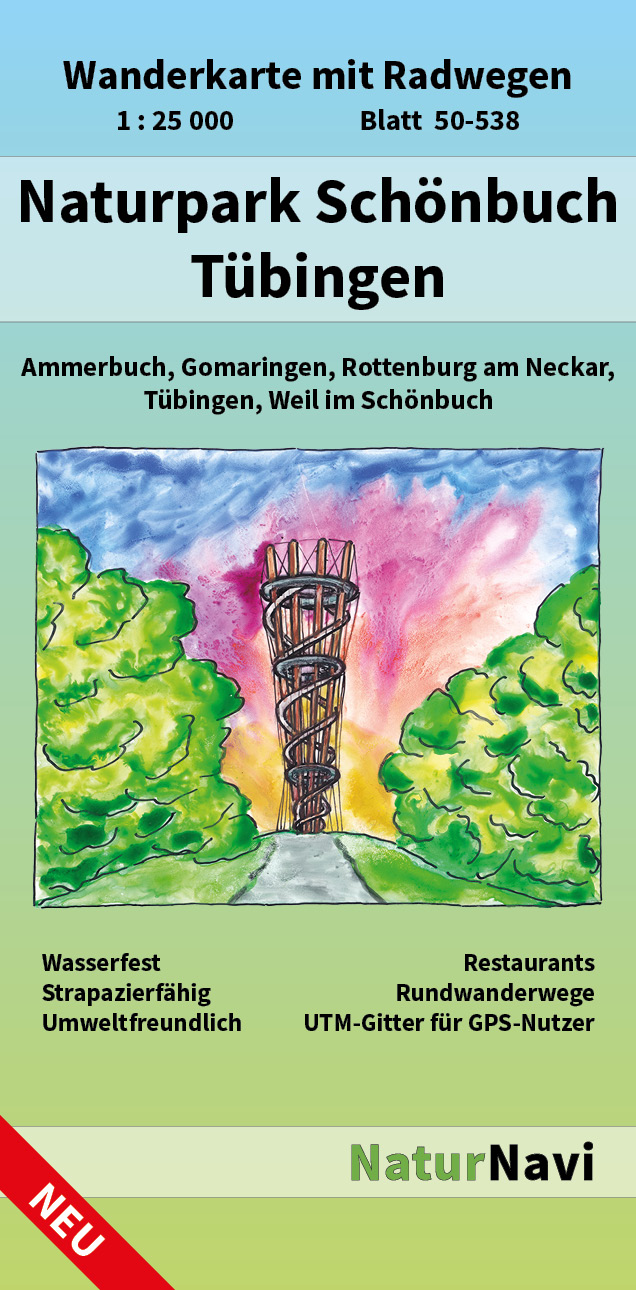 Online bestellen: Wandelkaart 50-538 Naturpark Schönbuch - Tübingen | NaturNavi