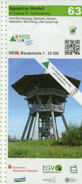 Online bestellen: Wandelkaart 63 Eggegebirge (Nordteil) mit Eggeweg, E1, Jakobspilgerweg | GeoMap
