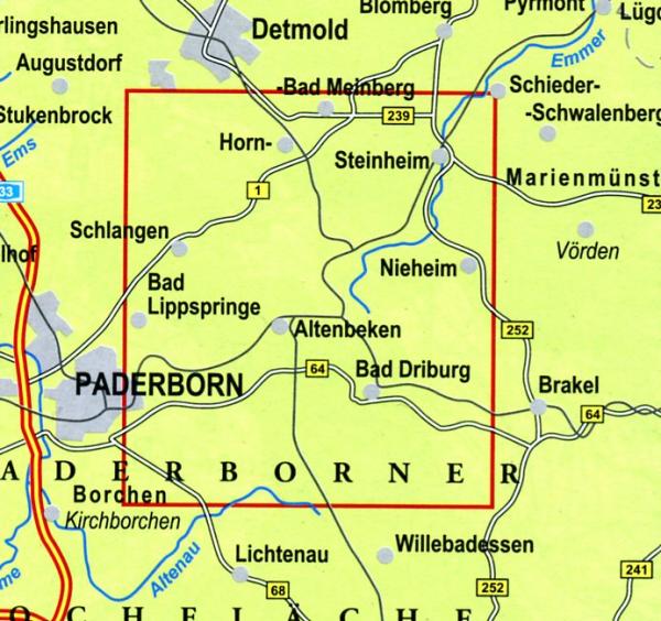 Wandelkaart 63 Eggegebirge (Nordteil) mit Eggeweg, E1, Jakobspilgerweg