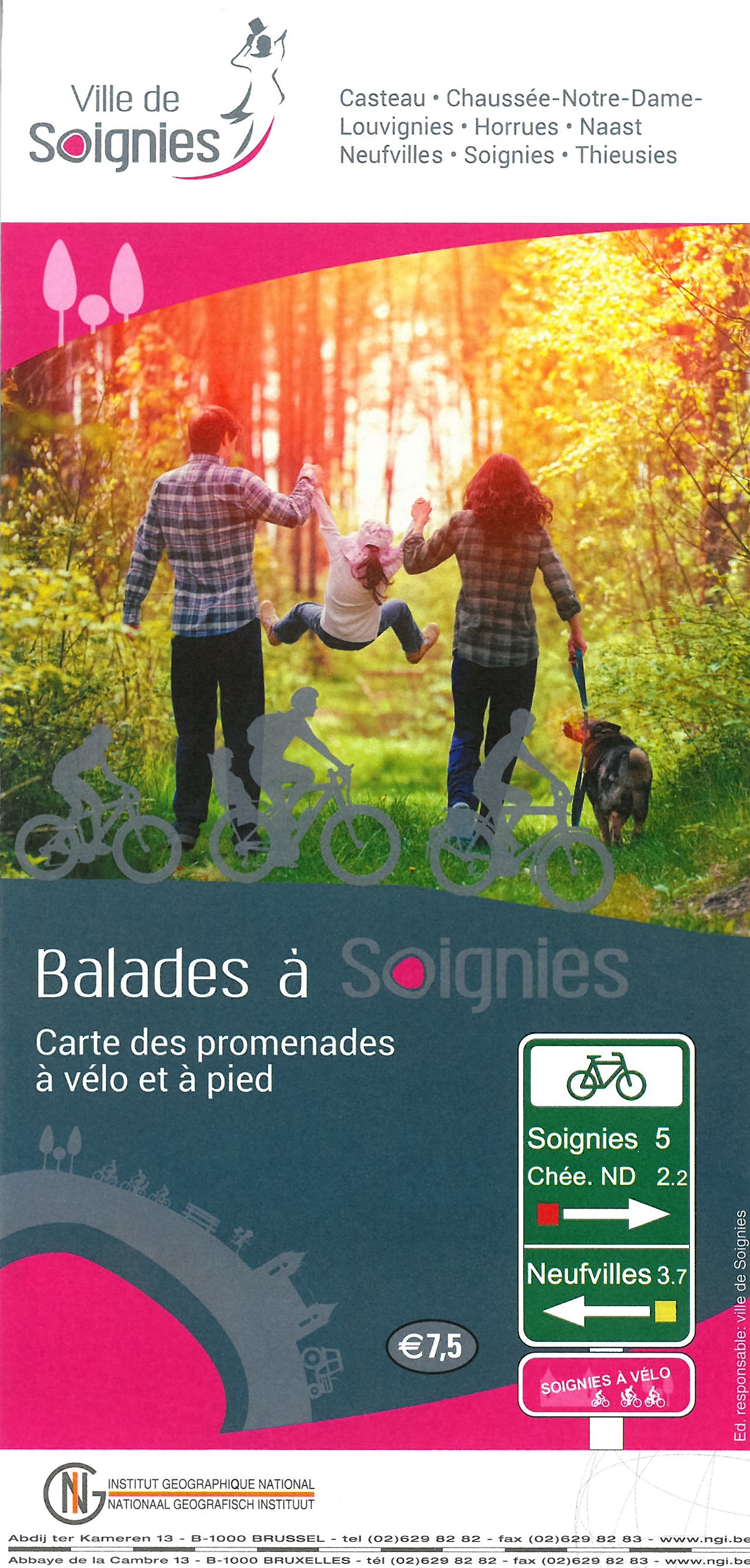 Online bestellen: Wandelkaart 188 Balades à Soignies | NGI - Nationaal Geografisch Instituut