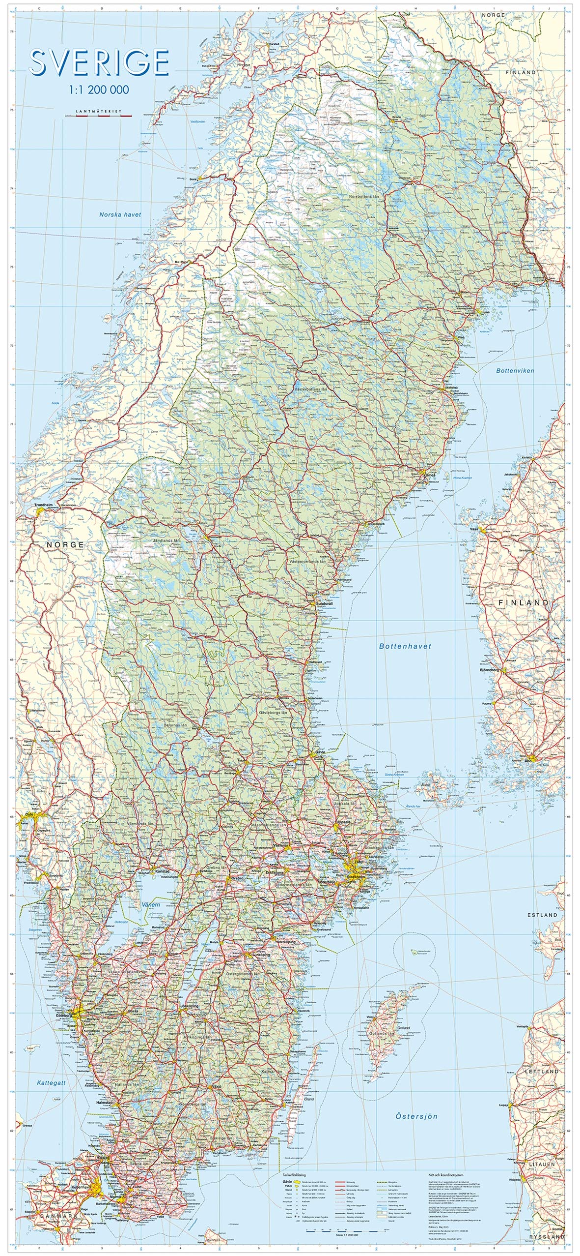 Wandkaart Fjällkartan Zweden | Lantmäteriet de zwerver