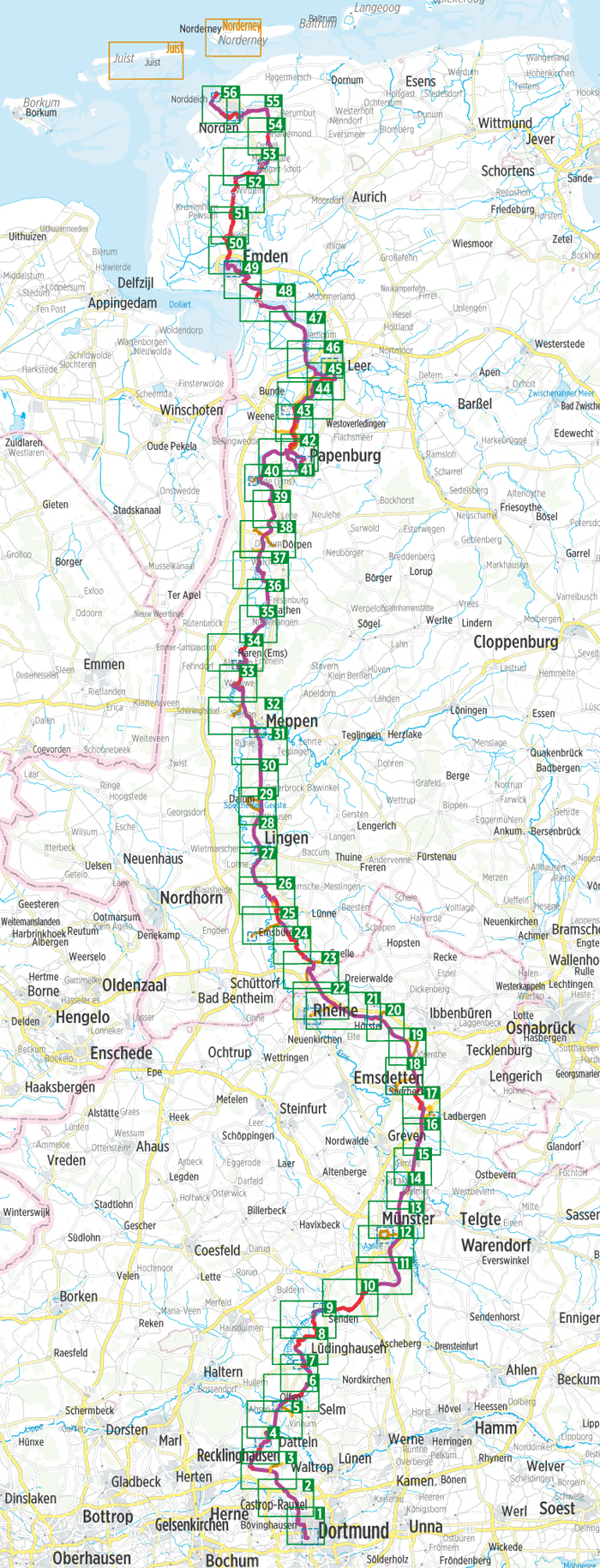 Fietsgids Bikeline Radtourenbuch kompakt DortmundEmsKanal Radfernweg