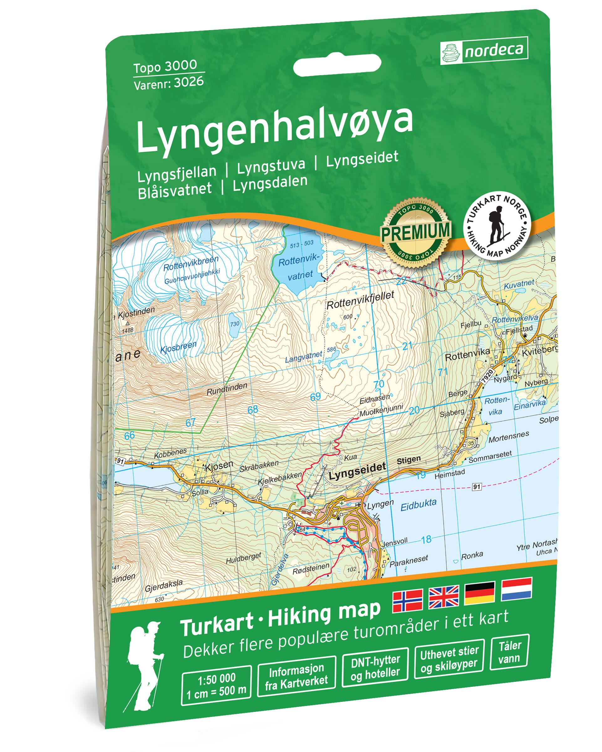 Wandelkaart 3026 Topo 3000 Lyngenha…