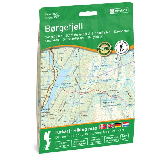 Online bestellen: Wandelkaart 3031 Topo 3000 Børgefjell - Borgefjell | Nordeca