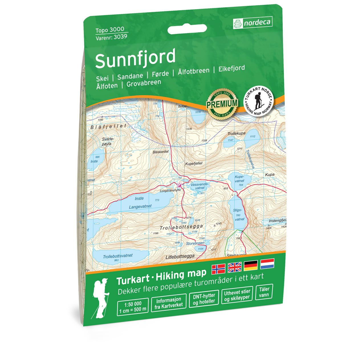 Wandelkaart 3039 Topo 3000 Sunnfjor…