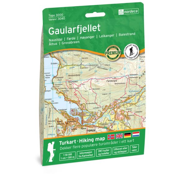 Online bestellen: Wandelkaart 3040 Topo 3000 Gaularfjellet | Nordeca