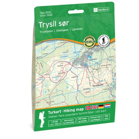 Online bestellen: Wandelkaart 3042 Topo 3000 Trysil Sor - zuid | Nordeca