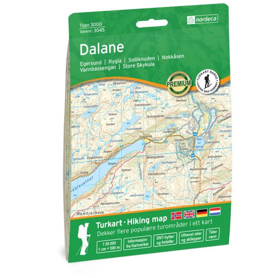Online bestellen: Wandelkaart 3045 Topo 3000 Dalane | Nordeca