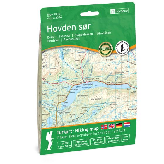Online bestellen: Wandelkaart 3046 Topo 3000 Hovden sør - zuid | Nordeca
