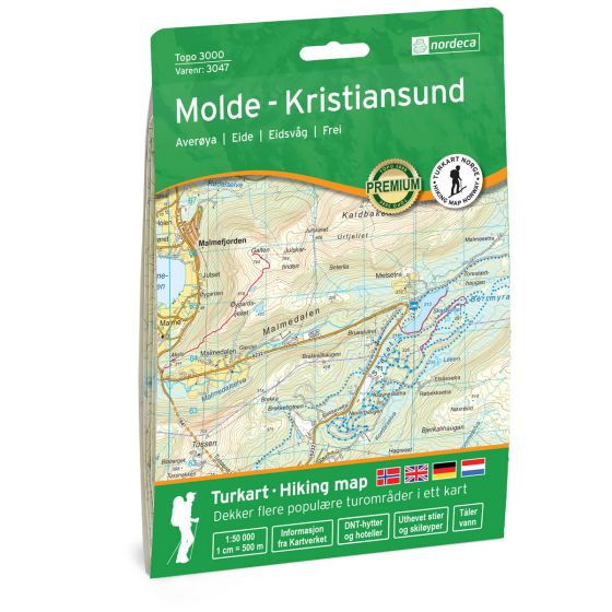 Online bestellen: Wandelkaart 3047 Topo 3000 Molde - Kristiansund | Nordeca