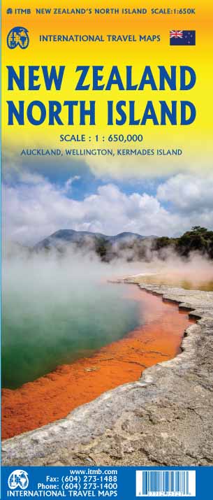 Online bestellen: Wegenkaart - landkaart New Zealand North Island | ITMB