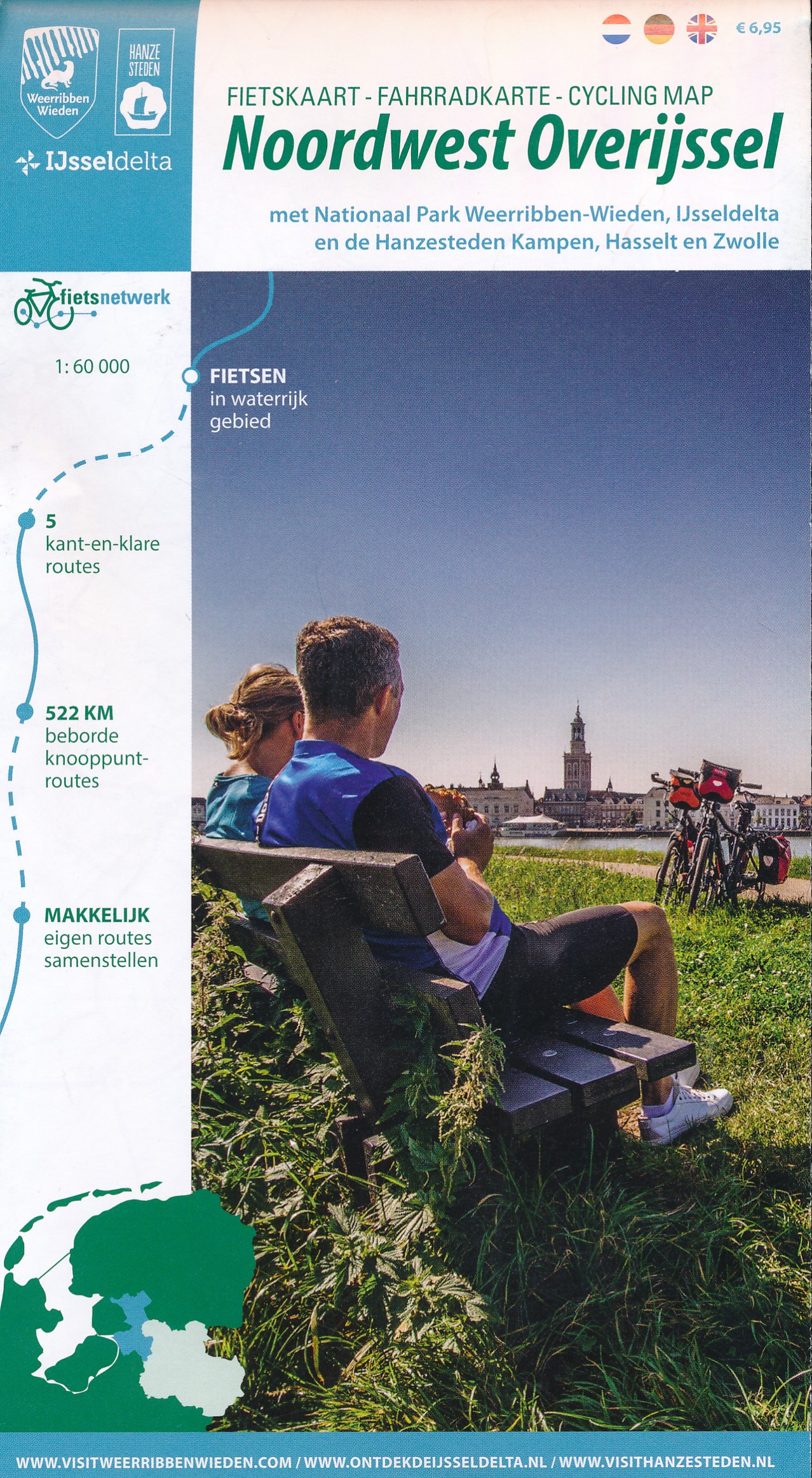 Online bestellen: Fietskaart - Fietsknooppuntenkaart Noordwest Overijssel met fietsknooppunten | IJsseldelta