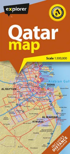 Online bestellen: Wegenkaart - landkaart Qatar Country Map | Explorer Group Ltd