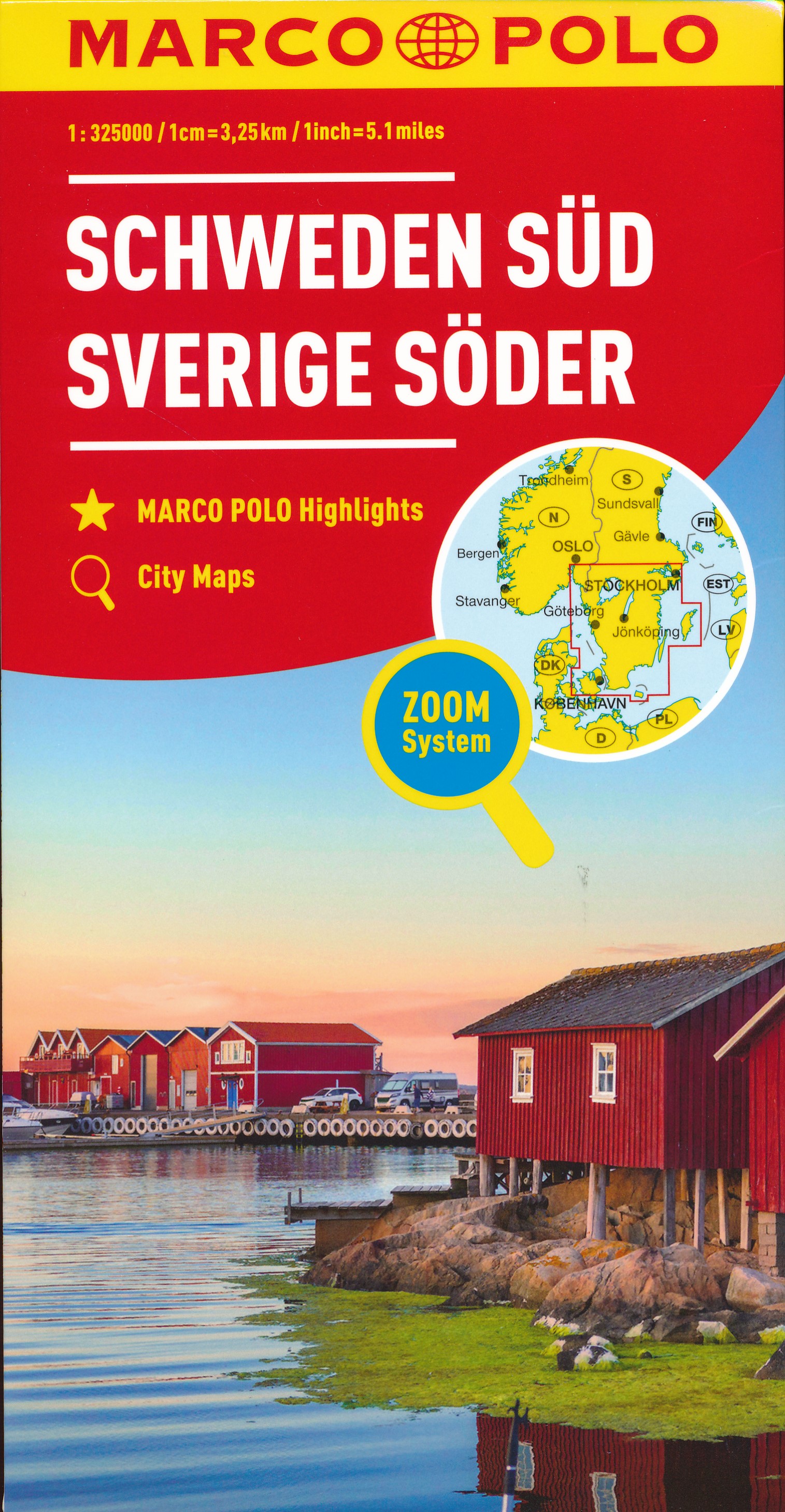 Online bestellen: Wegenkaart - landkaart Schweden süd - Zuid Zweden | Marco Polo