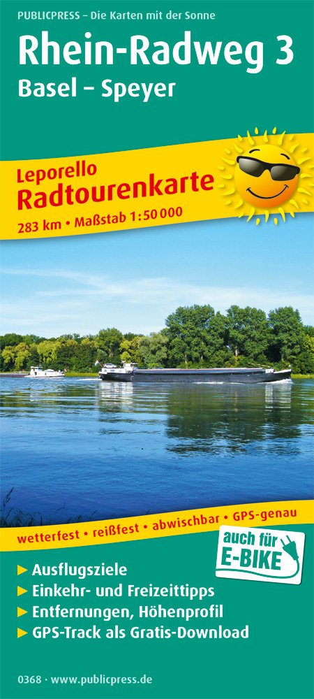 Online bestellen: Fietskaart Rhein Radweg 3 | Publicpress