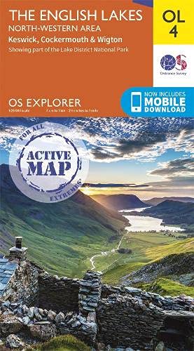 Online bestellen: Wandelkaart - Topografische kaart OL04 OS Explorer Map | Active The English Lakes - North Western area | Ordnance Survey