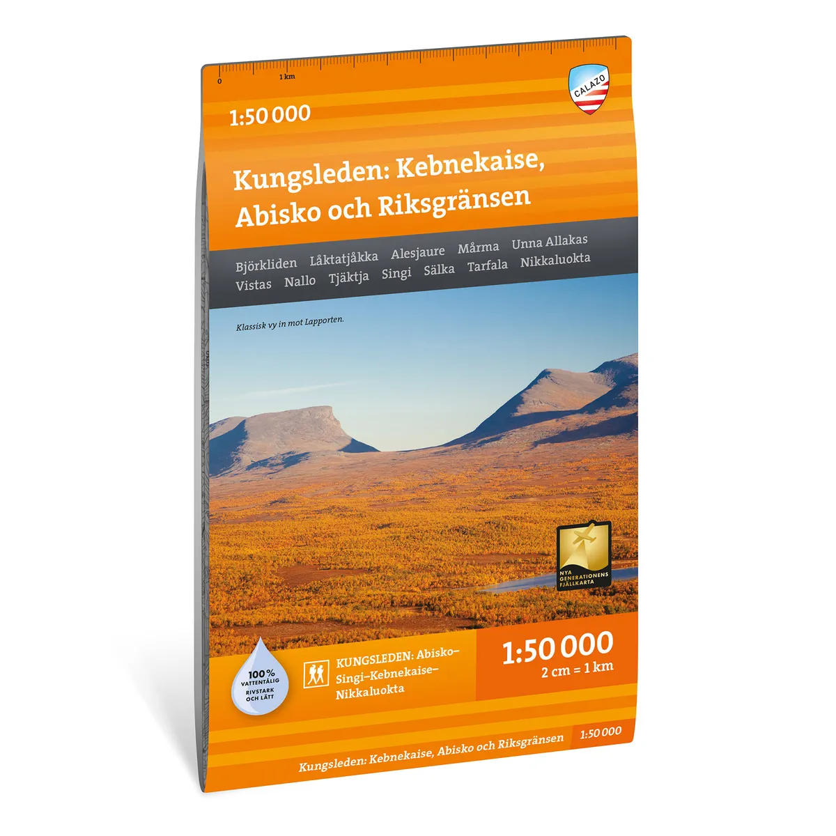 Wandelkaart 1 Fjällkartor 1:50.000 Kungsleden – Kebnekaise – Abisko – Riksgransen | Zweden | Calazo