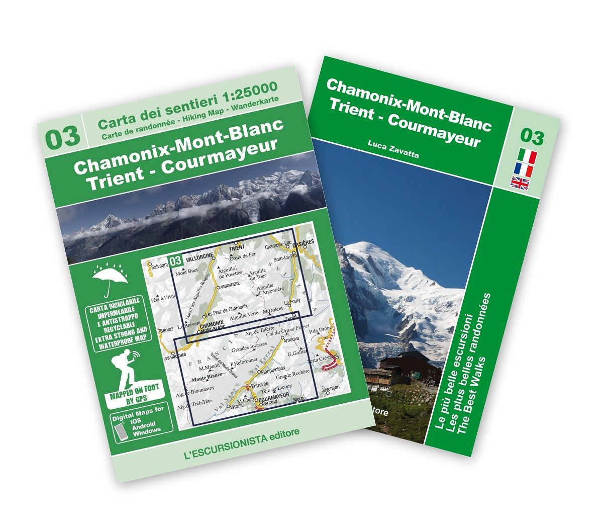 Online bestellen: Wandelkaart 03 Chamonix-Mont-Blanc - Trient - Courmayeur | L'Escursionista editore