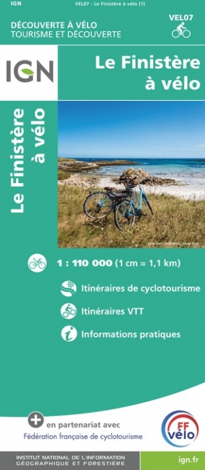 Online bestellen: Fietskaart 7 Velo Finistere a Velo - Finistere by Bike - Bretagne | IGN - Institut Géographique National