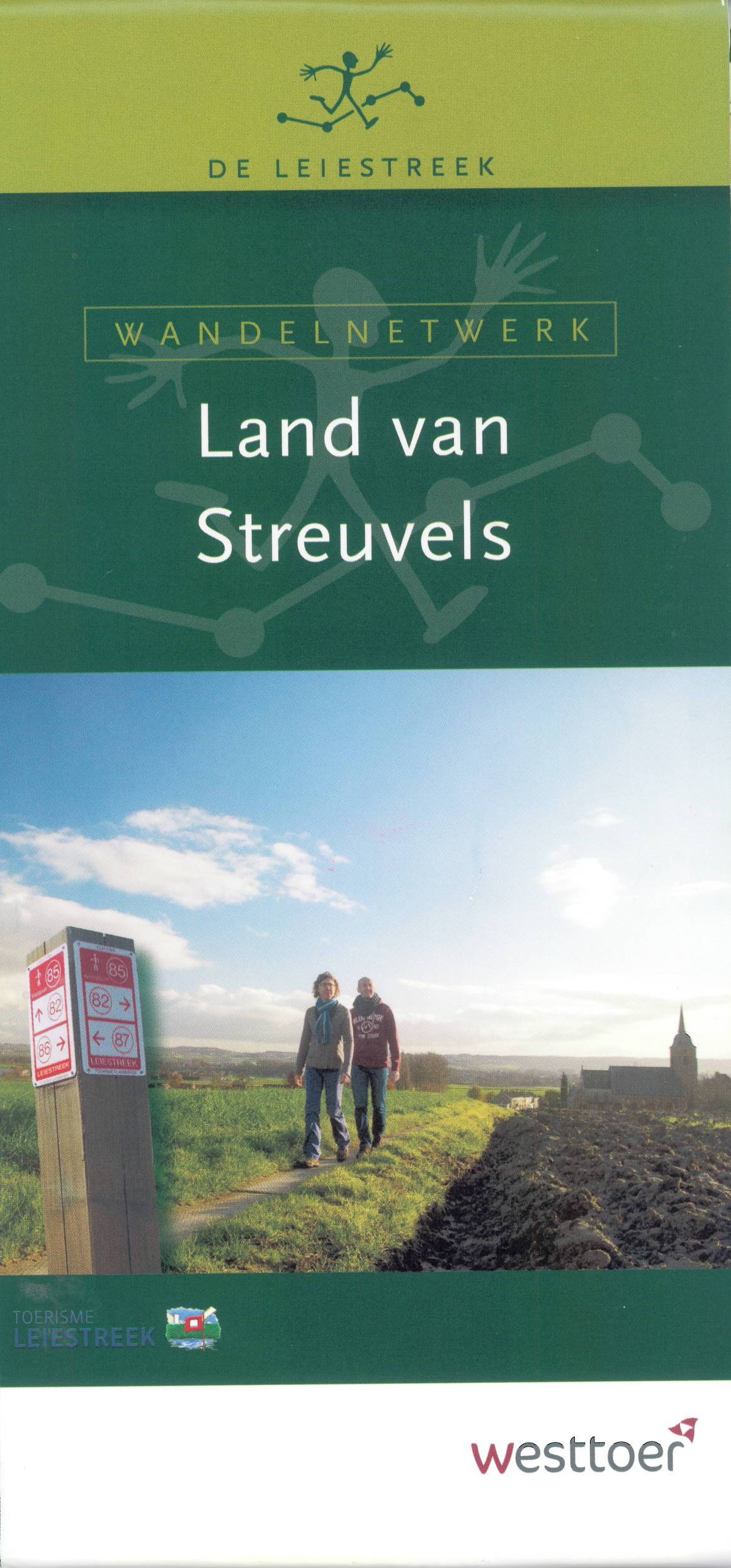 Wandelknooppuntenkaart Wandelnetwerk BE Land van Streuvels - Leiestree