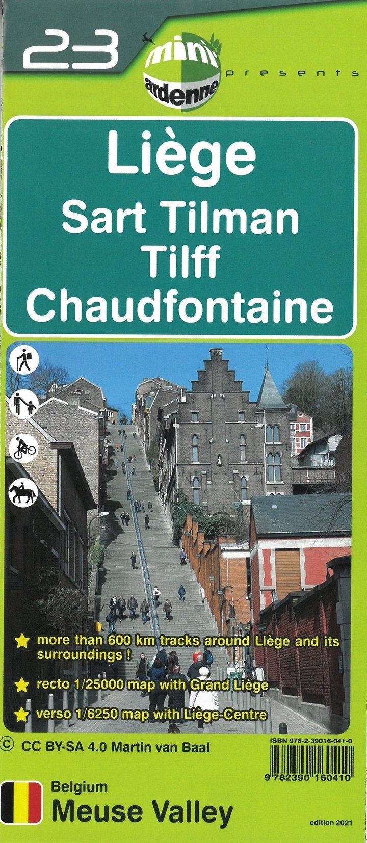 Online bestellen: Wandelkaart 23 Liège - Luik Sart Tilman Tilff Chaudfontaine | Mini-Ardenne